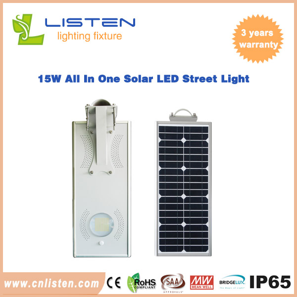 15W/20W CE RoHS IP65 Approved Integrated Solar LED Street Light 