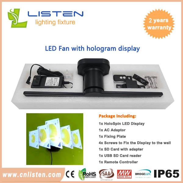 LED fan with hologram display