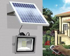 20W solar flood light with remote control and lighting control