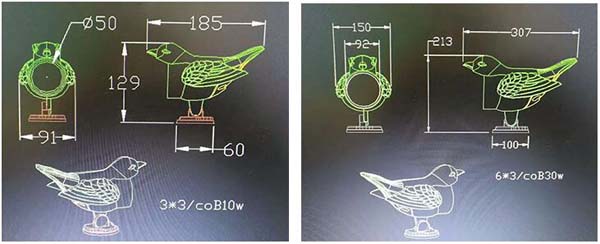 Product size of led spot light, outdoor lawn light