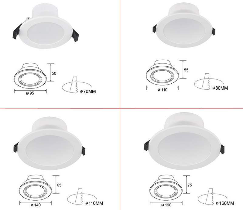 1/10x Dimmable 6W/9W/12W/18W LED Recessed Glass Ceiling Panel Down Light Lamp CA 