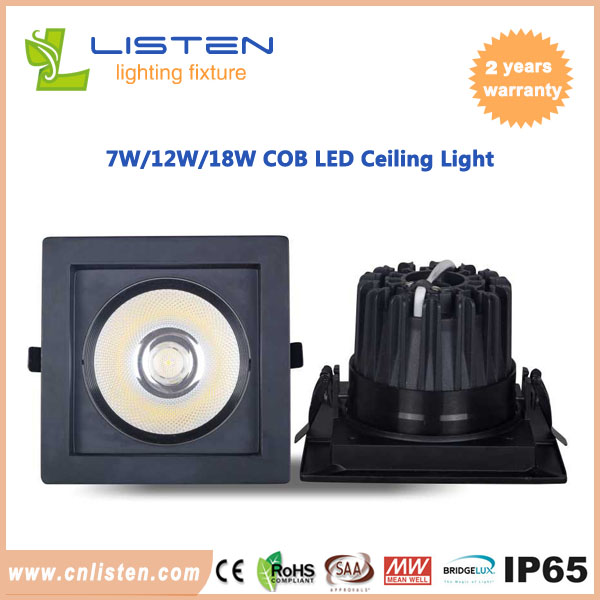 7W 12W 18W LED COB Recessed Ceiling Light Fixture