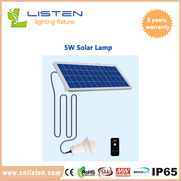 5W Solar LED Lamp Home Outdoor Camping Hunting Light Lamp