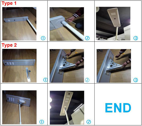 100W all in one solar street light installation steps