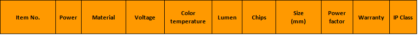 led street light parameters