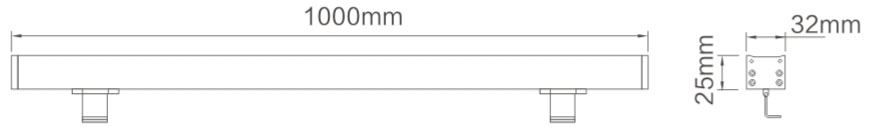 Product size of 12W RGB LED Linear Wall Washer